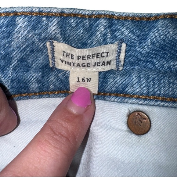 MADEWELL The Perfect Vintage Jean in Grandbay Wash Ripped Edition Plus Size 16W - Picture 9 of 15